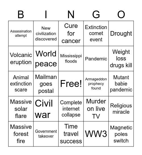 2026 Bingo Card