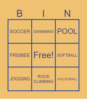 SPORTS Bingo Card
