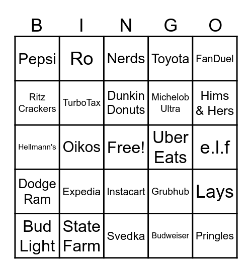 SUPER BOWL LX Bingo Card