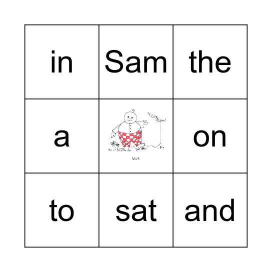 Bob Books 1 Bingo Card