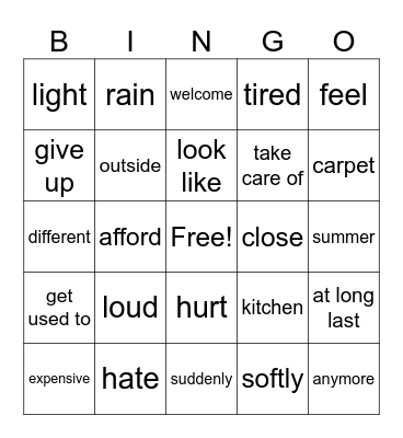 Share-Unit 2 Bingo Card