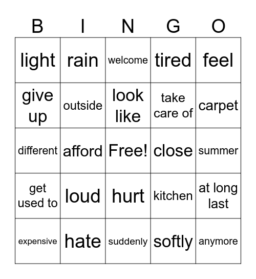 Share-Unit 2 Bingo Card
