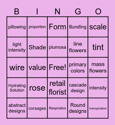 Floral BINGO Card