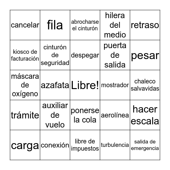 Unidad 3.2 Bingo Card