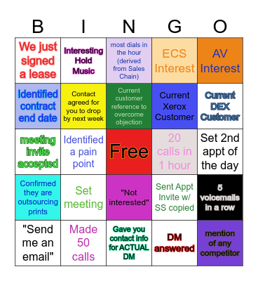 Call Blitz Bingo Card