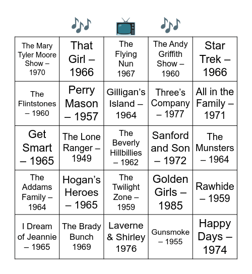 TV THEME SONGS (v2) Bingo Card