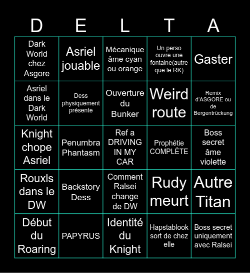 Bingo Chapitre 5 Bingo Card