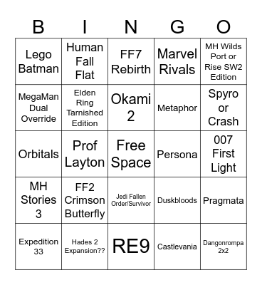 Nintendo Partner Showcase - Feb '26 Bingo Card