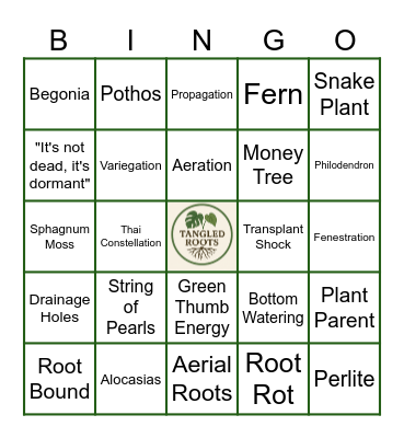 PLANT BINGO Card