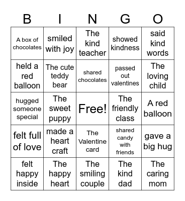 Subject and Predicate Bingo Card