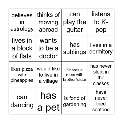 Find Someone Who... Bingo Card