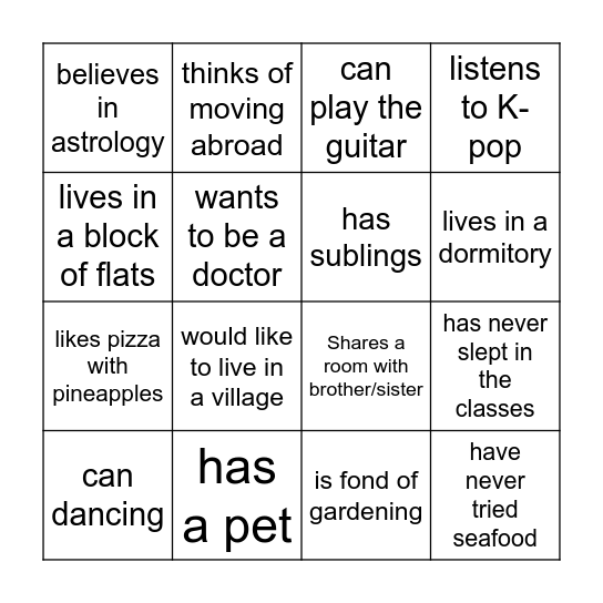 Find Someone Who... Bingo Card