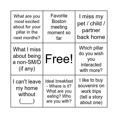 Breakfast Bingo Card
