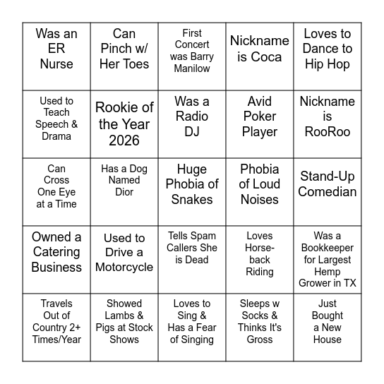 Galentine's Day Bingo Card