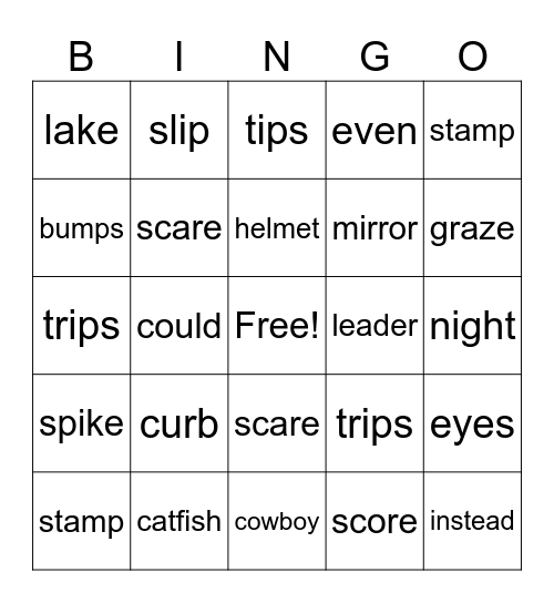 Fourth Grade Wods Bingo Card