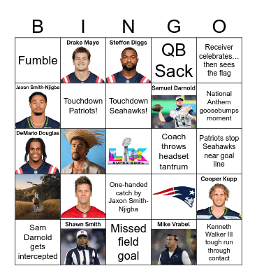 Super Bowl LX Bingo Card