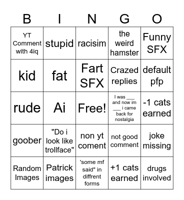 CaldrukiShorts Bingo Card