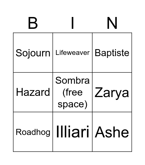 Hero reworks Bingo Card