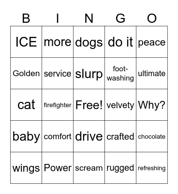 See it or Hear it Superbowl Ad BINGO_1 Bingo Card