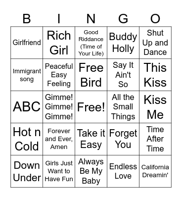 BINGO Card