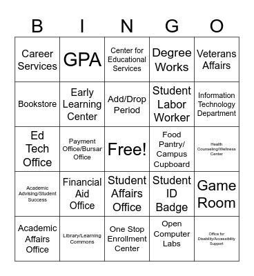 CT State Lingo Bingo Card