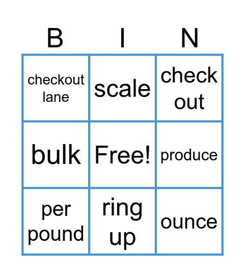 Lesson 17 Vocabulary Bingo Card