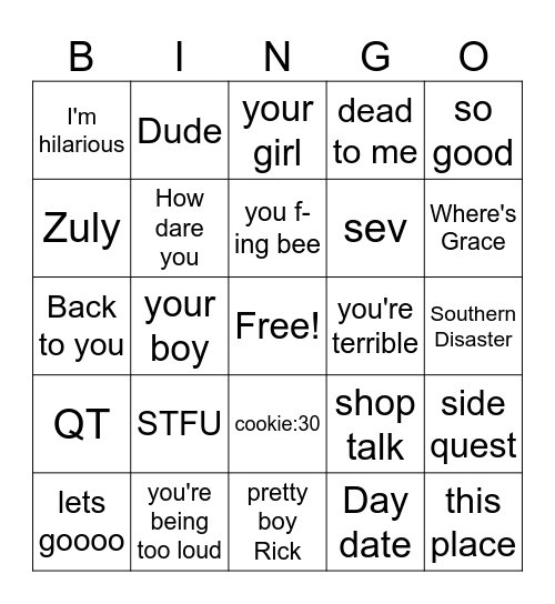 JKF Bingo Card