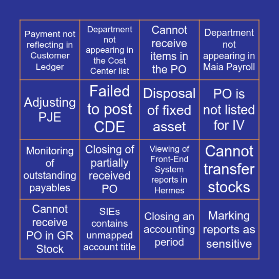 ChatBot: Self-help BINGO Card