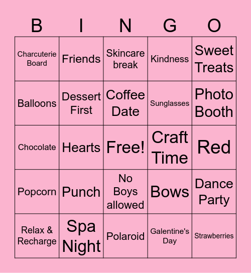 GALENTINE'S 2026 Bingo Card