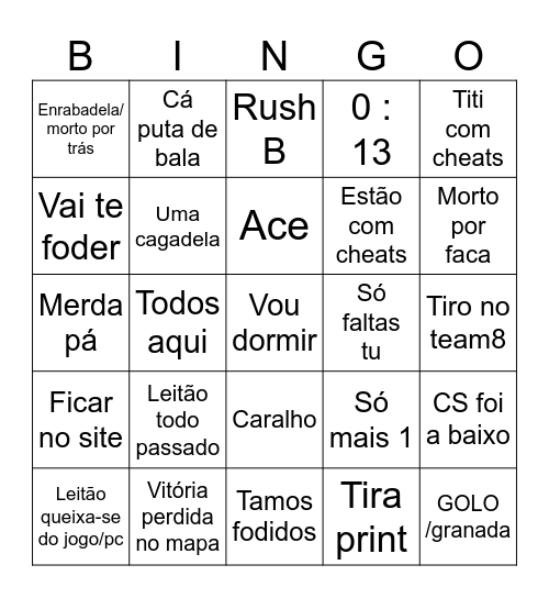 CS2 Bingo Card