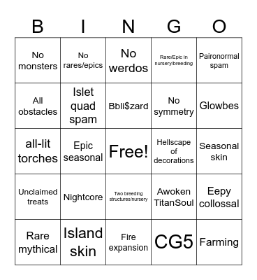 MSM Bingo Card