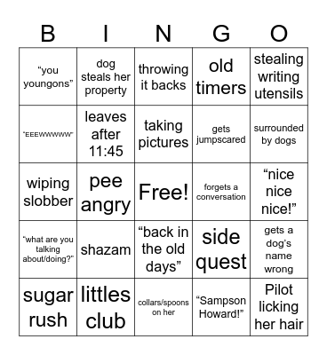 Colleeeeeeen Bingo Card