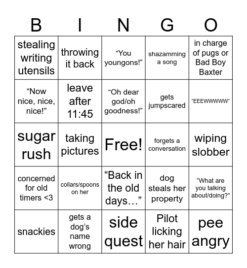 Colleeeeeen Bingo Card