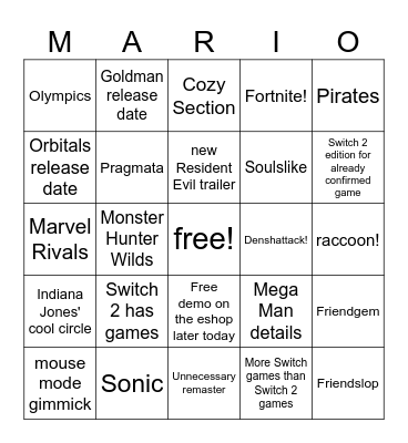 direct :) Bingo Card