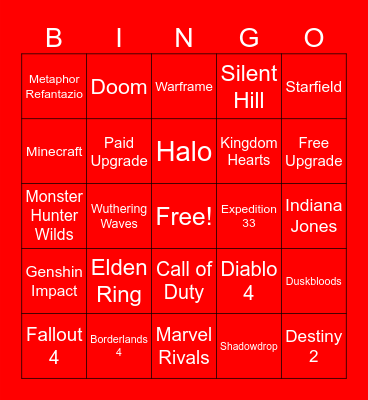 Nintendo Partner Direct 2026 Bingo Card