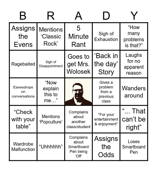Huebner Bingo Card