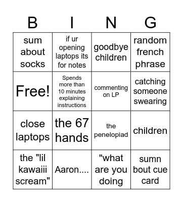 terrorism bingo Card