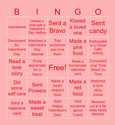 Sweetheart Bingo Card