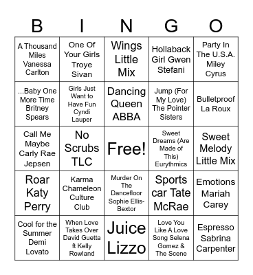 PRIDE ANTHEMS ROUNDS 1 & 2 Bingo Card
