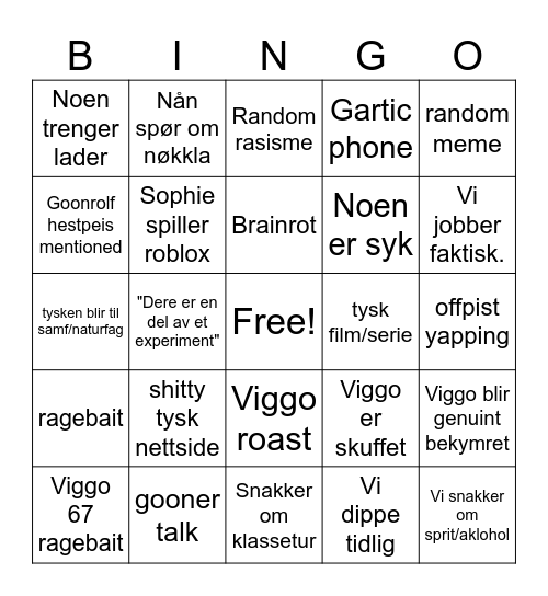Den Siste tysk bingo? Bingo Card