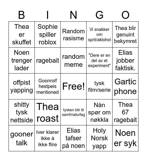 Tysk bingo 3 Bingo Card
