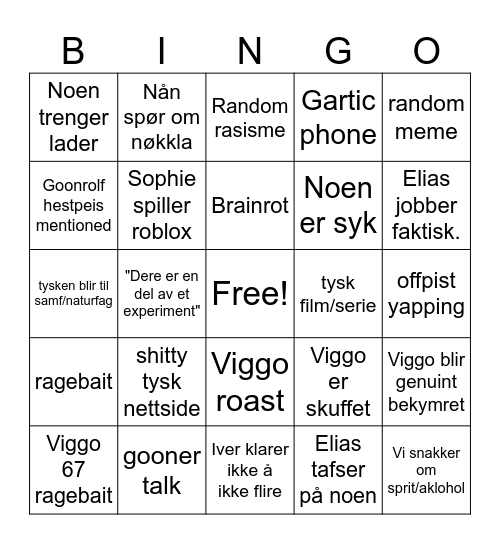 Tysk bingo IV Bingo Card