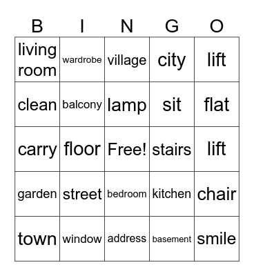 My home! Bingo Card
