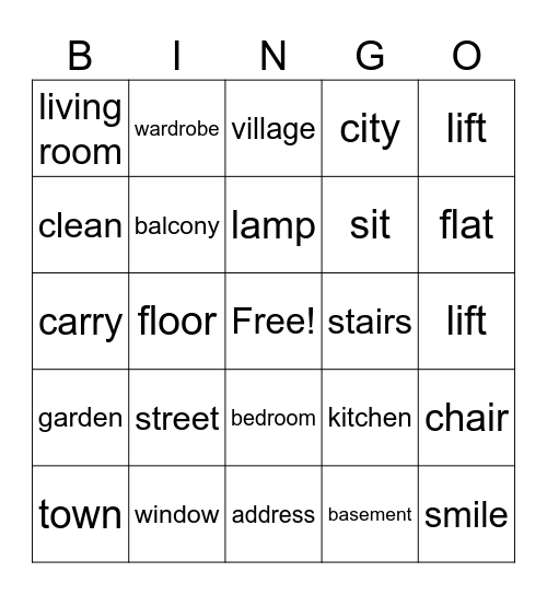 My home! Bingo Card