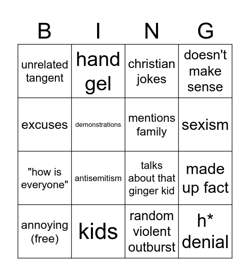 l** bingo Card