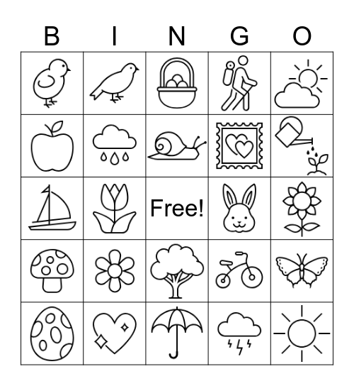Tavaszi bingó Bingo Card