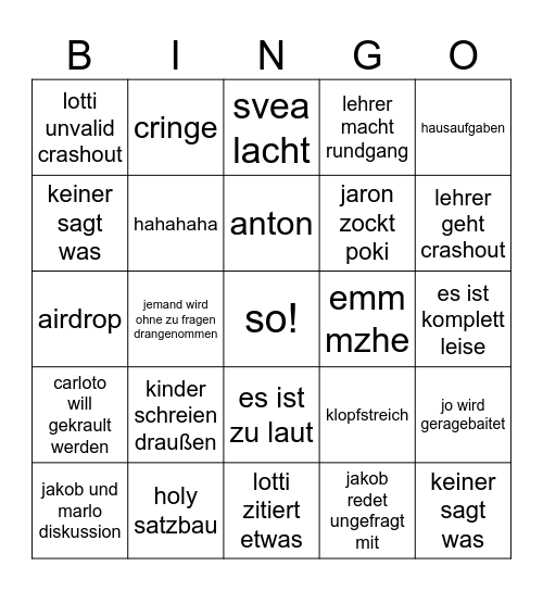 bingoo Bingo Card