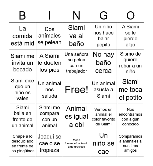 Bingo S&J Bingo Card