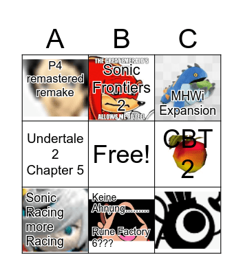 Bingtendo Bingo Card