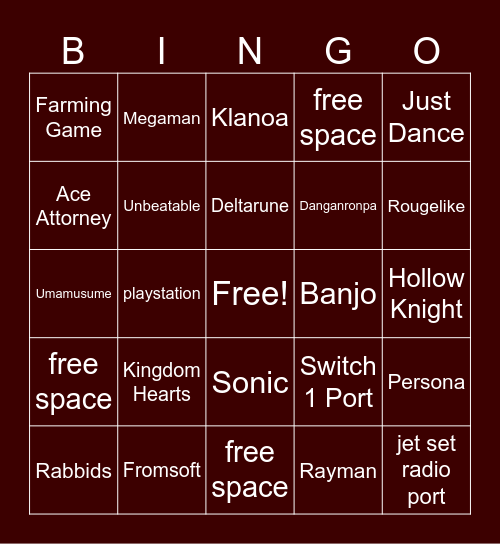 Nintendo Partner Showcase 2026 Bingo Card